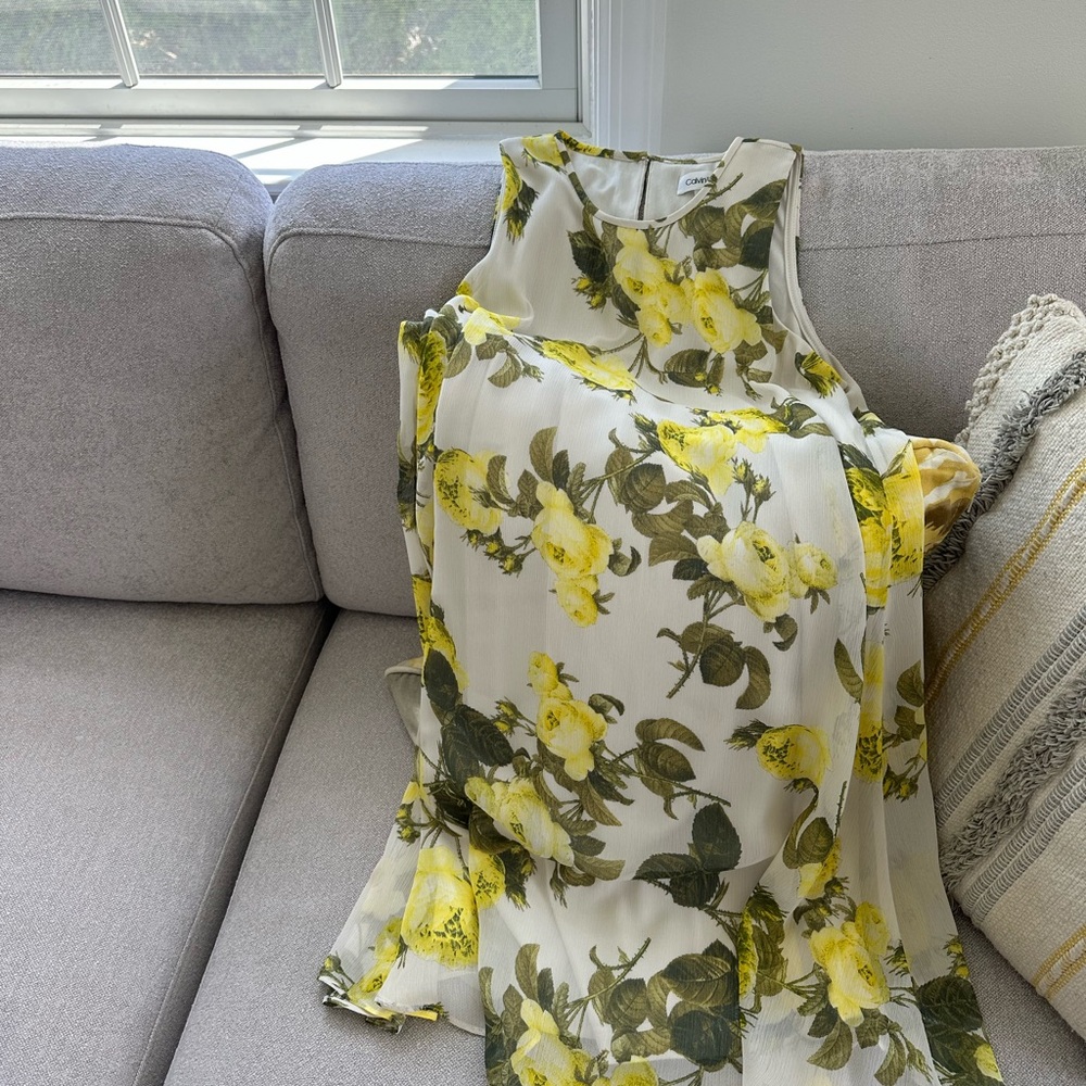 Calvin Klein Floral Sleeveless Flowy Dress